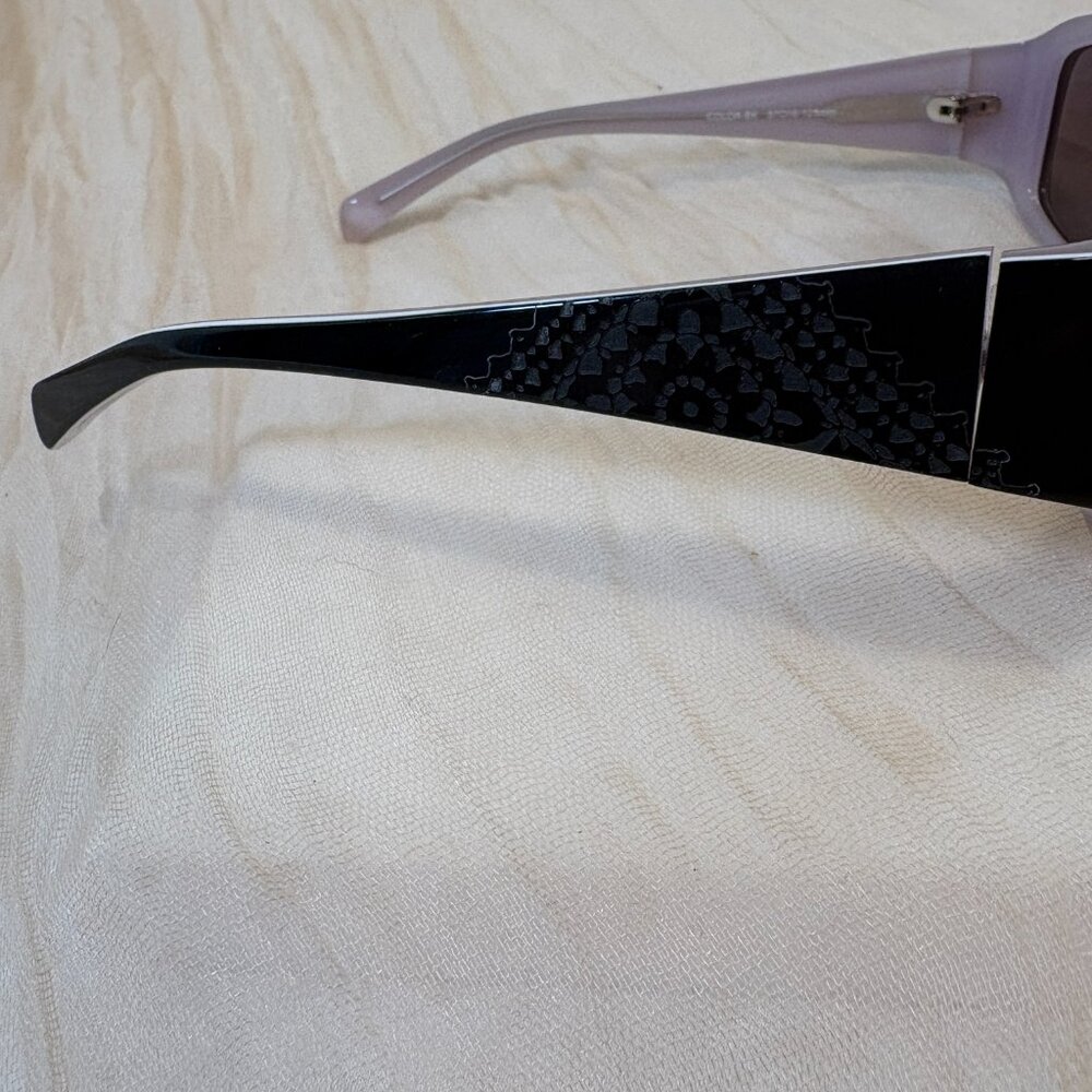 NEW ELLE EL 18874‎ COLOR-BK BLACK WHITE AUTHENTIC FRAMED SUNGLASSES 57-16 - Picture 4 of 9